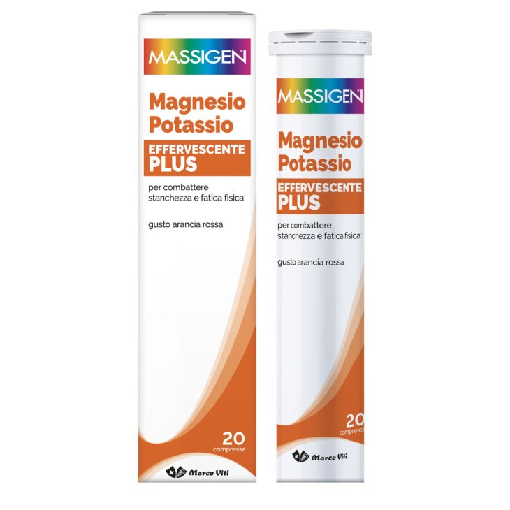 Massigen Magnesio e Potassio Plus - Integratore per stanchezza ed affaticamento fisico - 20 compresse effervescenti
