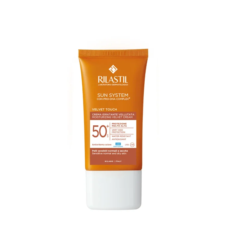 Rilastil Sun System Crema Vellutata SPF50+ - Protezione solare molto alta resistente all'acqua - 50 ml
