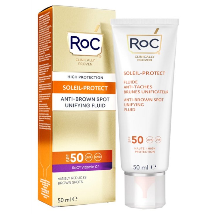 Roc Soleil Protect Fluido solare antimacchie SPF50 - Fluido solare viso con Vitamina C - 50 ml