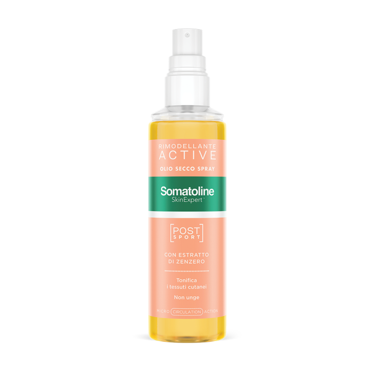 Somatoline Skin Expert Active Olio Post Sport - Olio corpo secco rimodellante in spray ideale post allenamento - 125 ml