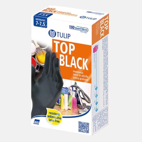 GUANTI BLACK DERM NITRILE NERI 100 PZ S