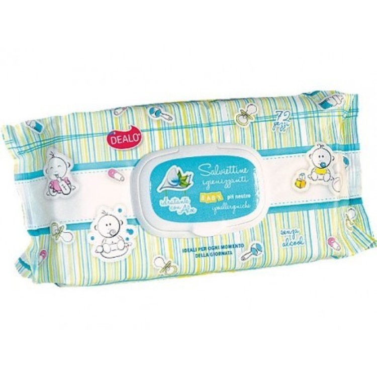 Dealo Salviettine Baby Igienizzanti con Aloe 72 Pezzi