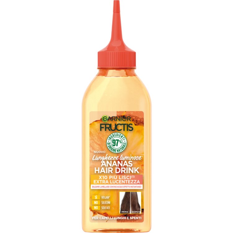 Garnier Fructis Hair Drink Ananas Balsamo Lamellare Capelli Luminosità 200ml