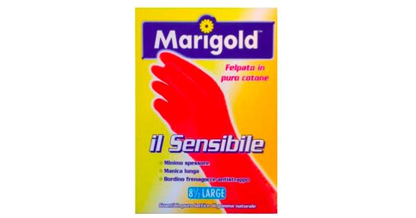 Guanti Marigold Il Sensibile: Lunghi In Lattice Con Interno Cotone Felpato, Antiscivolo E Frenagocce