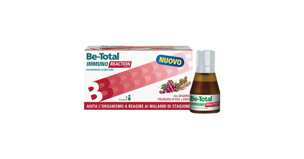 Be-Total Immuno Reaction - Integratore alimentare per i primi sintomi dei  malanni di stagione - 8 flaconcini