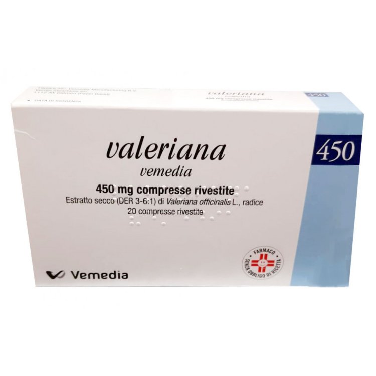 Valeriana Vemedia 20 Compresse Rivestite 450 mg