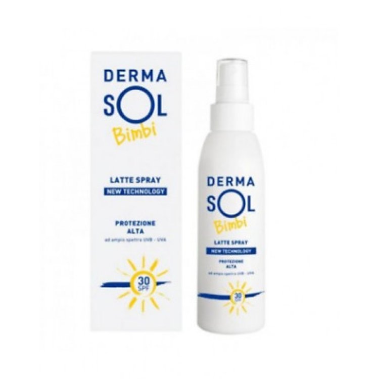 Dermasol Bambini Latte Spray SPF30 - Protezione solare resistente all'acqua - 125 ml