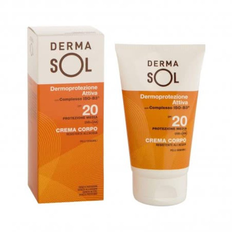 Dermasol Crema Corpo SPF20 - Protezione solare media resistente all'acqua - 100 ml