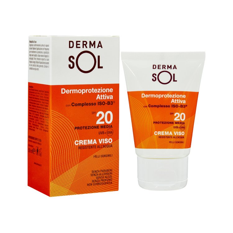 Dermasol Crema Viso SPF20 - Protezione solare media resistente all'acqua - 50 ml
