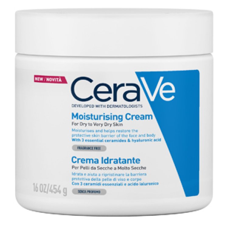 CeraVe - Crema idratante per pelli secche e molto secche - Adatta per viso e corpo - 454 g