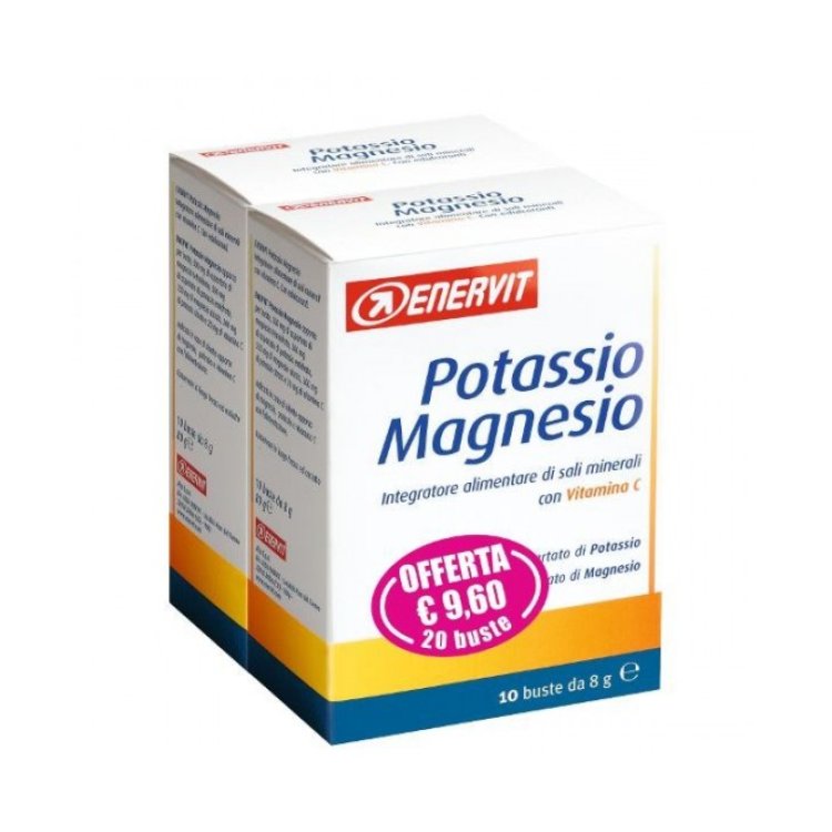 ENERVIT Magnesio e Potassio Promo 20 Bustine Bipack (10 Buste + 10 in omaggio)