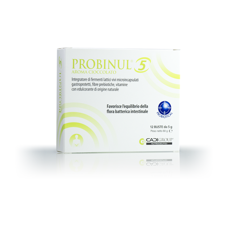 Probinul 5 Aroma Cioccolato - Integratore per l'equilibrio della flora batterica intestinale - 12 buste