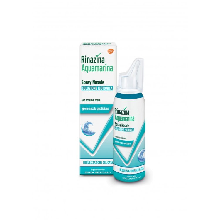 Rinazina Aquamarina Spray Nasale Soluzione Isotonica Nebulizzazione Delicata 100 ml