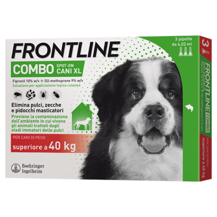 Frontline Combo Cani oltre 40 Kg - Pipette antiparassitarie - 3 Pipette monodose da 4,02 ml