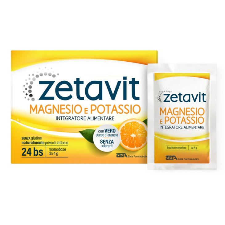 Zetavit Magnesio e Potassio - Integratore alimentare di sali minerali - 24 buste