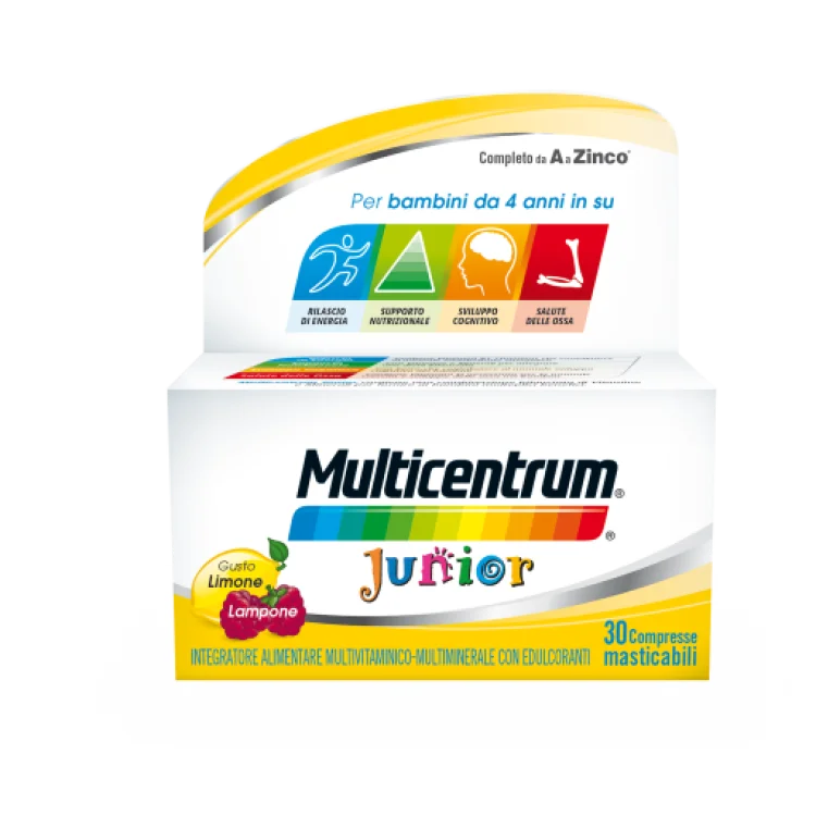 Multicentrum Junior - Integratore multivitaminico e multiminerale per bambini dai 4 anni - 30 compresse masticabili - Promo 
