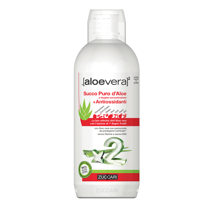 Aloevera 2 Succo Puro d'Aloe + Antiossidanti - Integratore depurativo e tonico - 1000 ml