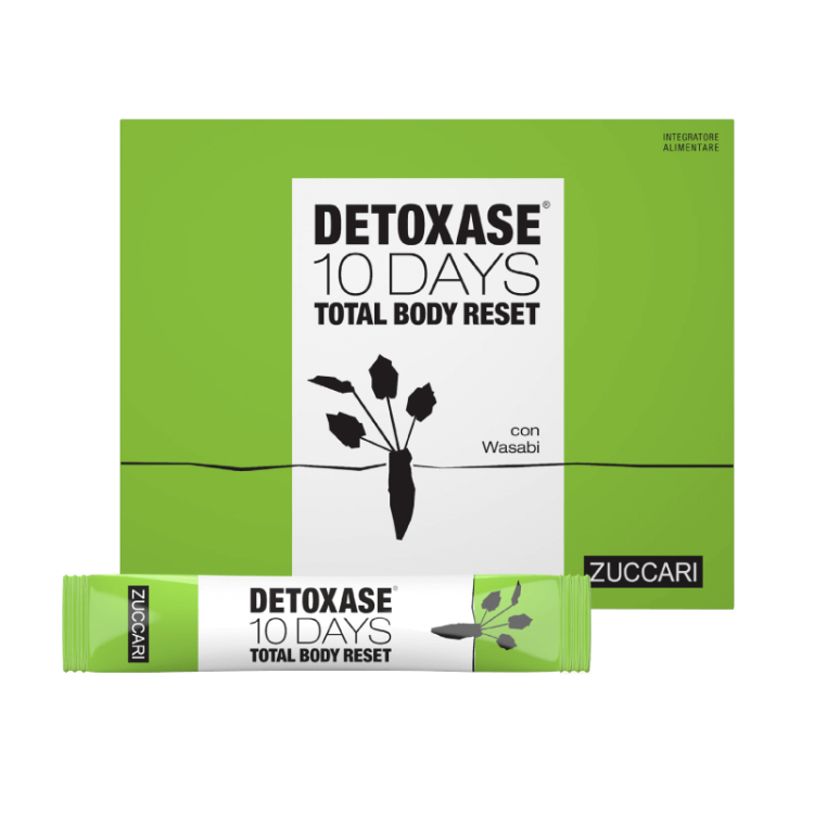 Detoxase 10 Days Total Body Reset - Integratore drenante e depurativo intenso - 10 bustine