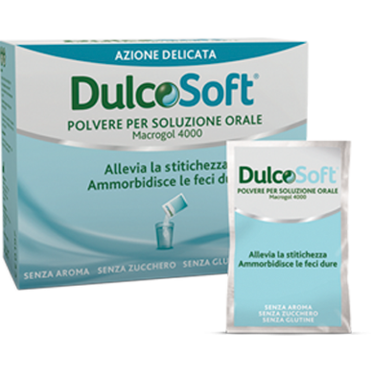 DulcoSoft - Polvere per soluzione orale - Lassativo a base di Macrogol per il trattamento della stitichezza occasionale - 20 bustine