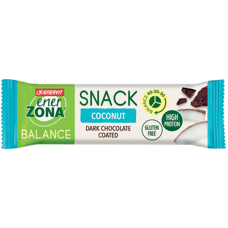 EnerZona Balance Snack Coconut - Barretta ricca di proteine e fibre - Gusto cocco - 33 g