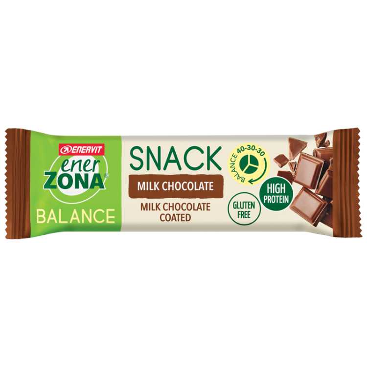 EnerZona Balance Snack Milk Chocolate - Barretta ricca di proteine e fibre - Gusto cioccolato al latte - 33 g