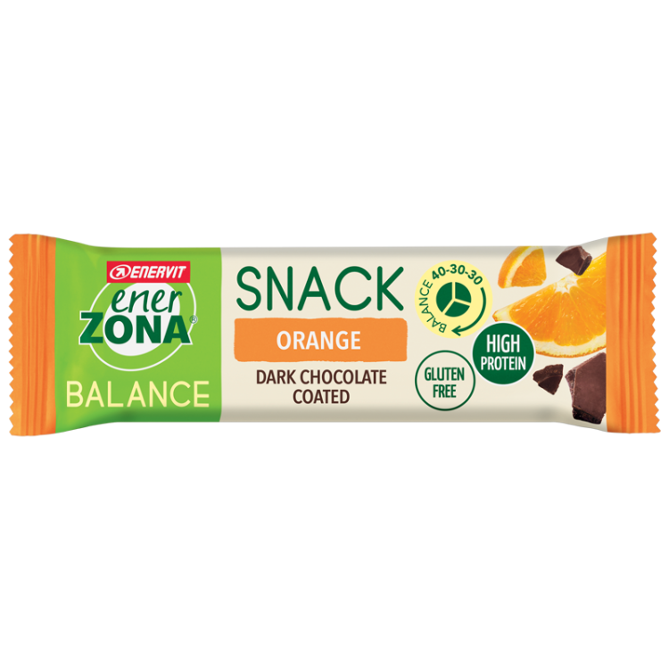 EnerZona Balance Snack Orange - Barretta ricca di proteine e fibre - Gusto arancia - 33 g