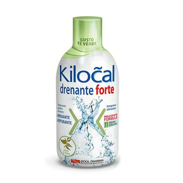 Kilocal Drenante Forte - Integratore alimentare drenante e depurativo - Gusto Tè Verde - 500 ml