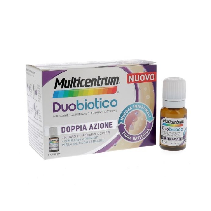 Multicentrum Duobiotico - Integratore per il benessere dell'intestino - 8 flaconcini