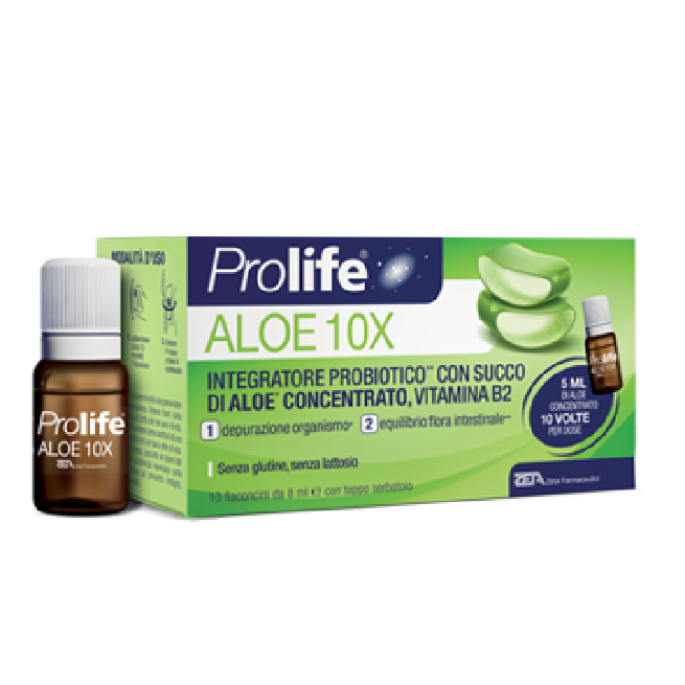 Prolife Aloe 10X - Integratore probiotico e depurativo - 10 flaconcini