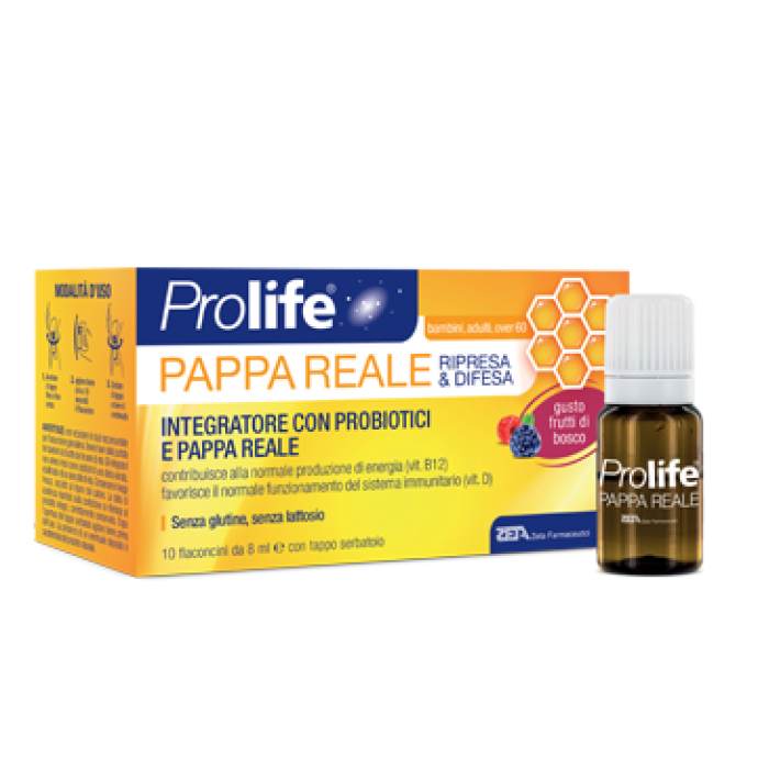 Prolife Pappa Reale - Ripresa e Difesa - Integratore a base di probiotici e pappa reale - 10 flaconcini