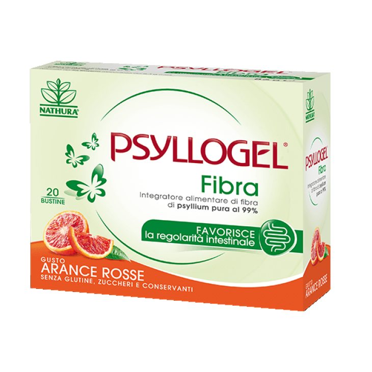 Psyllogel Fibra - Integratore per la regolarità intestinale - Gusto Arance Rosse - 20 bustine