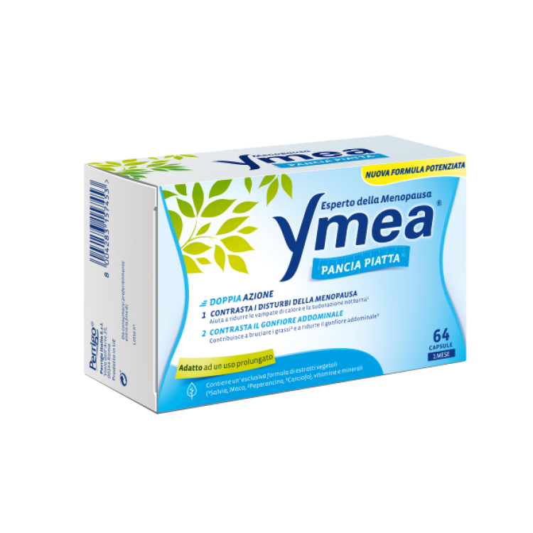 Ymea Pancia Piatta - Integratore per il gonfiore addominale in menopausa - 64 capsule - Nuova formula