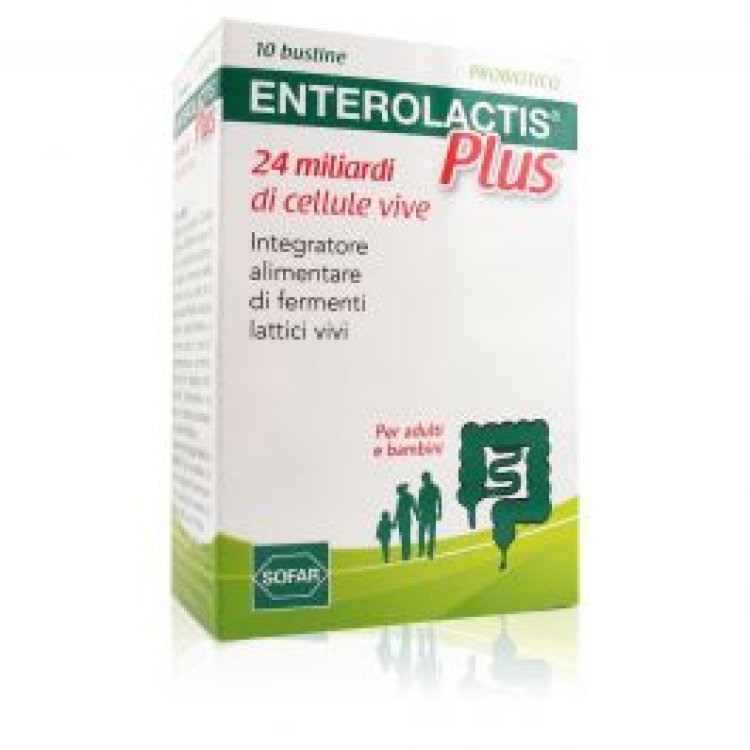ENTEROLACTIS Plus - Integratore a base di fermenti lattici vivi - 10 bustine
