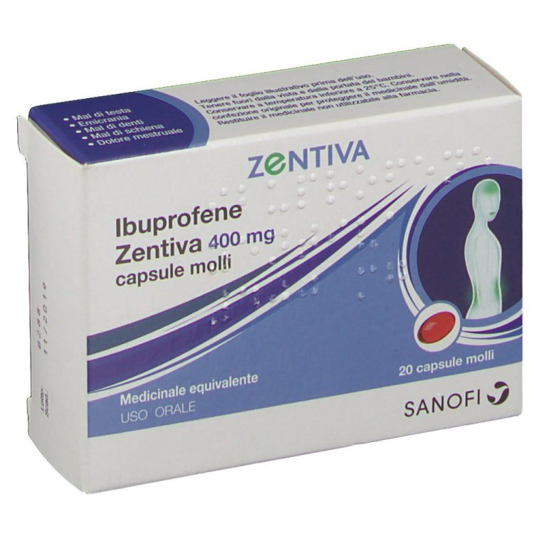 Zentiva Ibuprofene 400mg Capsule Molli: Analgesico Antinfiammatorio, 20 Unit&agrave;