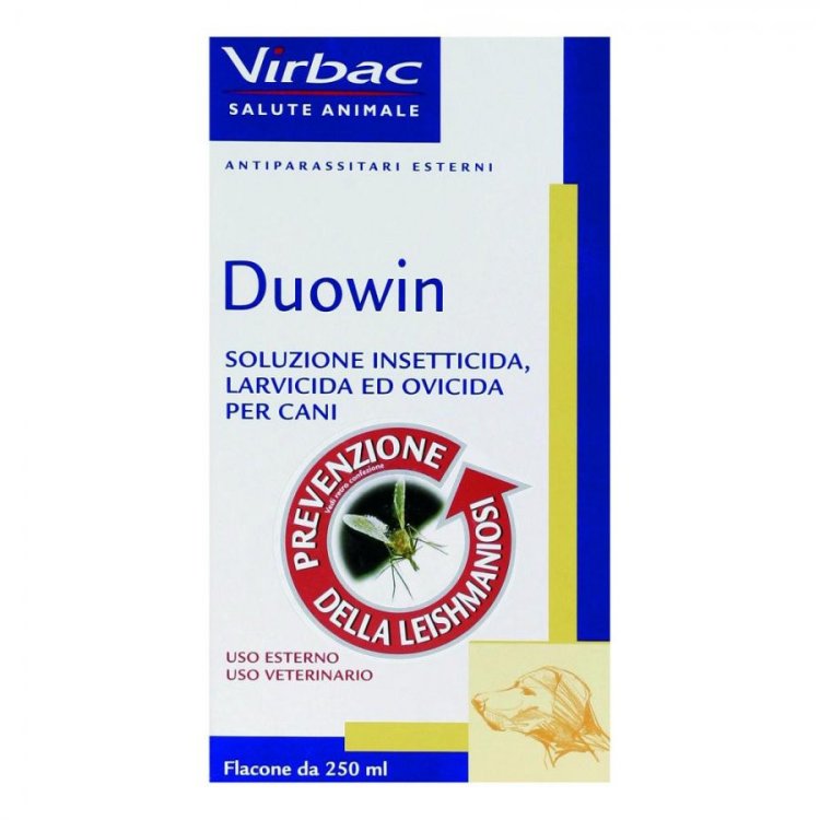 Virbac Duowin Soluzione Insetticida Cani pulci zecche flebotomi 250ml