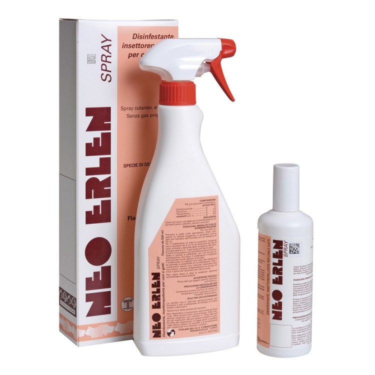Neo Erlen Spray Antipulci, Zecche e Zanzare per Cani e Gatti 500ml
