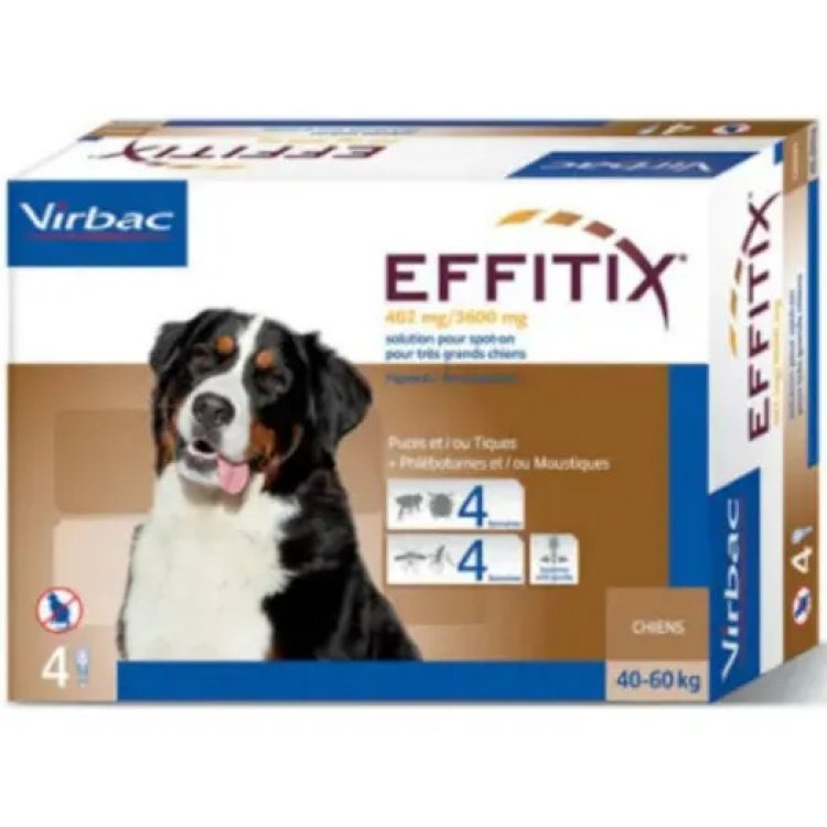 Effitix Spot-On Cane 40-60kg Antiparassitario 4 Pipette