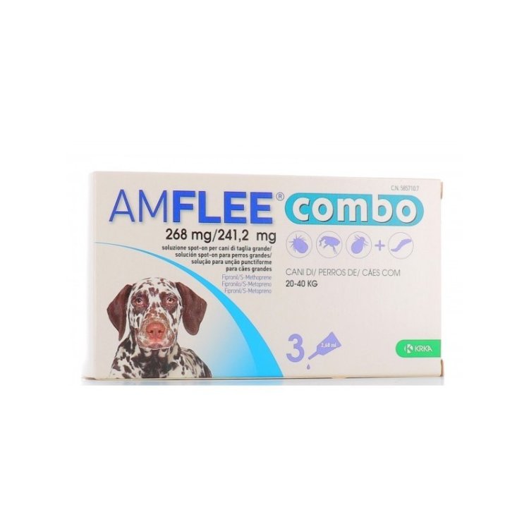 Krka Amflee Combo Spot-On Cani 20-40kg Antipulci e Zecche