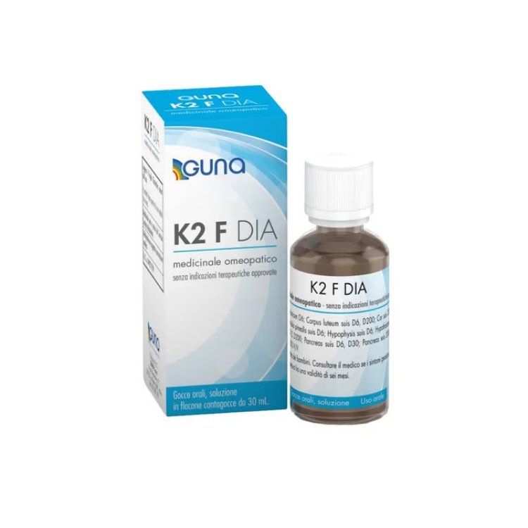 Guna K2 F Dia Gocce Omeopatiche per Diabete Tipo 1 Flacone 30 ml