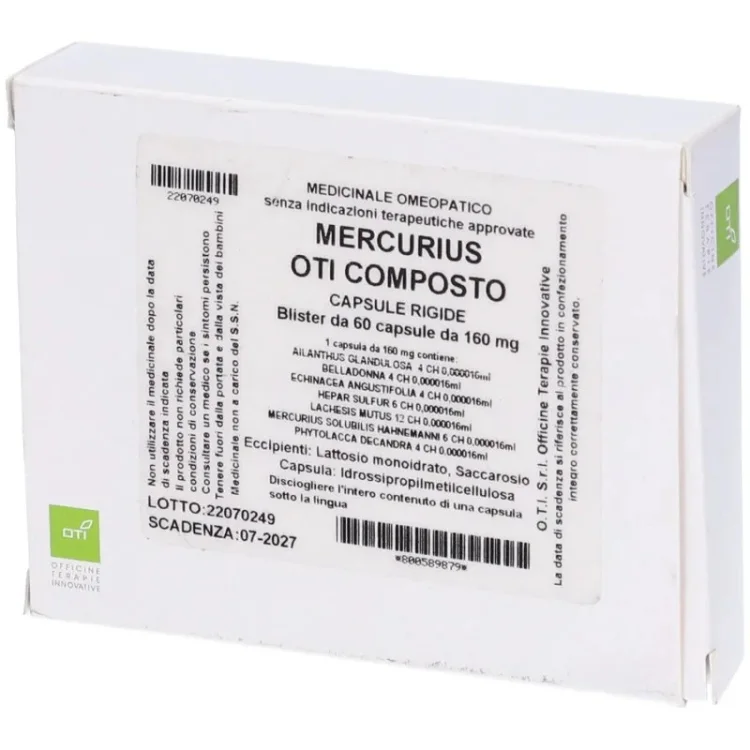 Oti Mercurius Oti Composto Omeopatico Antinfiammatorio 60 Capsule Oti Mercurius Oti Composto Omeopatico Antinfiammatorio 60 Capsule