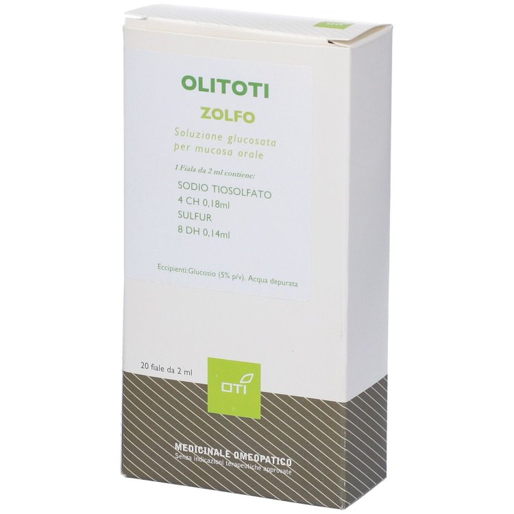 Oti Olitoti Zolfo Medicinale Omeopatico in 20 Fiale Glucosate