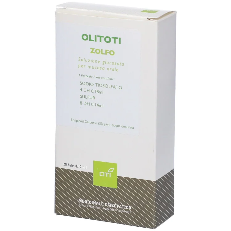 Oti Olitoti Zolfo Medicinale Omeopatico in 20 Fiale Glucosate