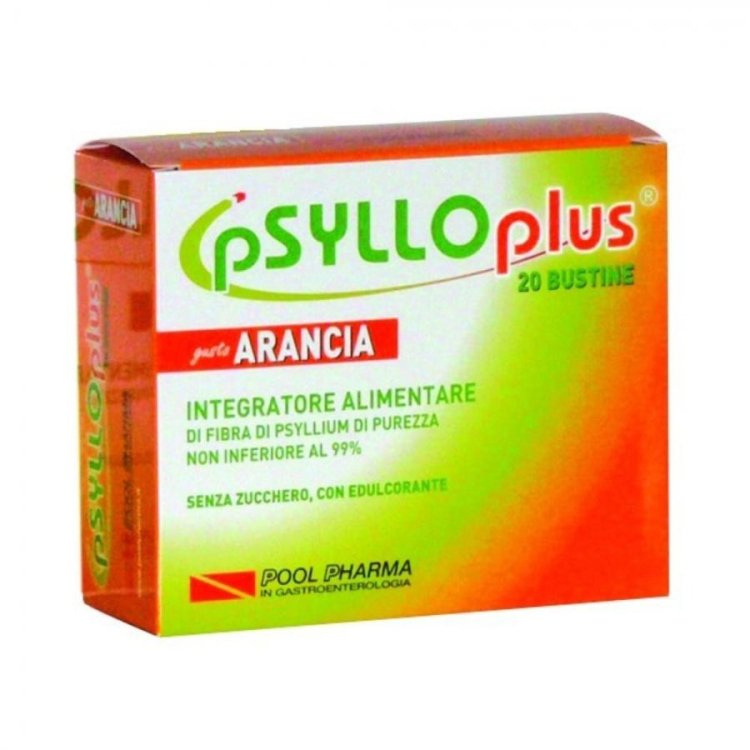 Psyllo Plus Arancia Integratore di Psyllium per Intestino, 20 Bustine