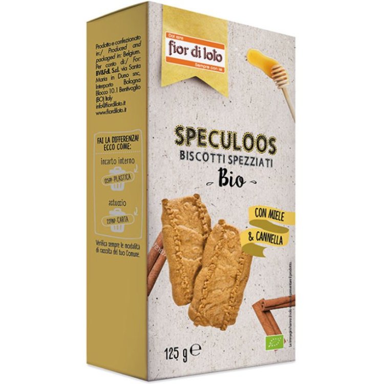 Fior di Loto Biscotti Speculoos Bio, Biscotti speziati senza latte 125g