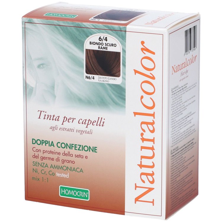 Homocrin Naturalcolor 6/4 Biondo Scuro Ramato, Tintura Capelli 2 Trattamenti