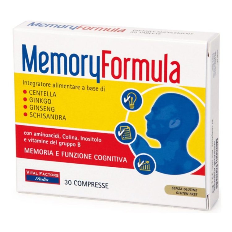 Vital Factors Memory Formula Integratore Supporto Memoria e Concentrazione 30 Compresse