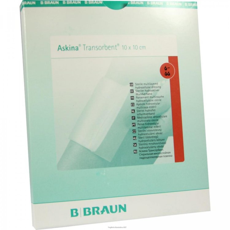 B. Braun Askina Transorbent Medicazione Superassorbente Sterile 10x10 cm 5 Pezzi