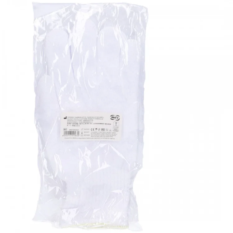 Meds Guanto in Cotone Bianco Misura 8.5, Non Chirurgico