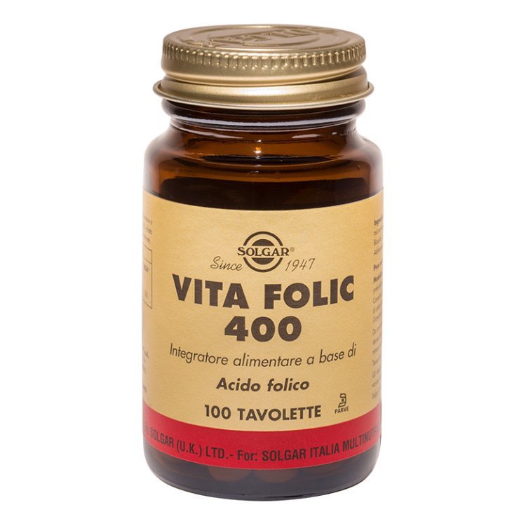 Solgar Vita Folic 400 Integratore di Acido Folico per Gravidanza - 100 Tavolette