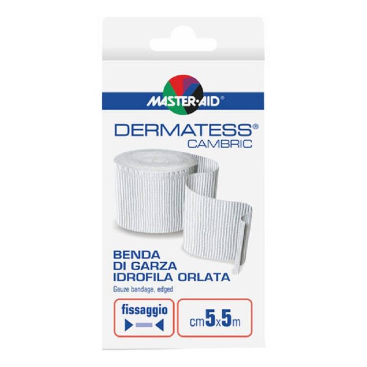 Master Aid Dermatess Benda Cambric Orlata per Fissaggio Medicazioni 5x5